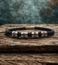Men's Personalised Leather Bracelet with Four Hand Stamped Rings - Free Delivery - Image 5