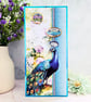 Motivational Peacock Card For Her Or Him In Teal-Turquoise Colours
