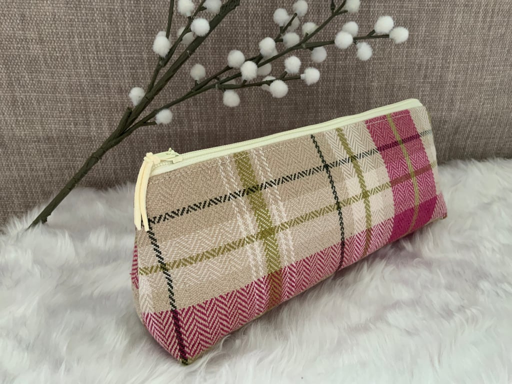 Summer Seconds, Pencil Case, Brush Case, Cosmetic Bag, Zipped Purse, Check