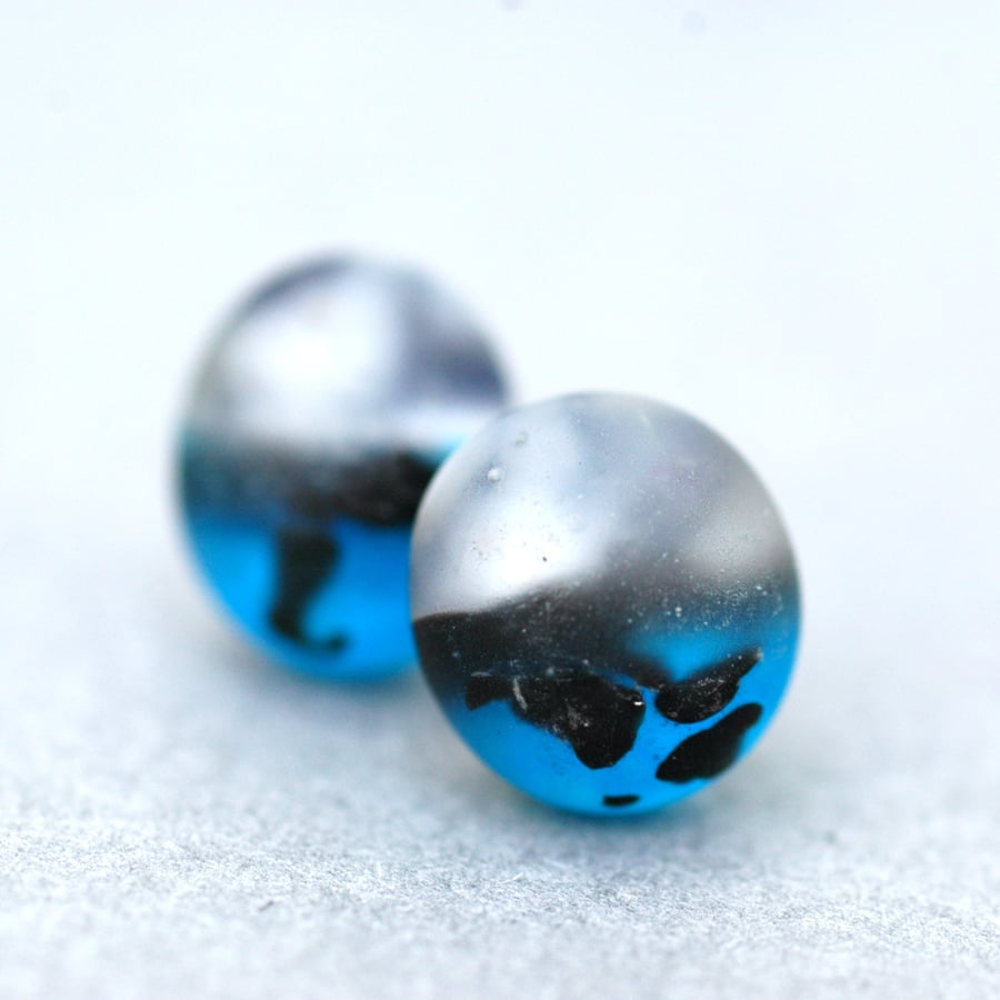 Matt Seascape Stud Earrings