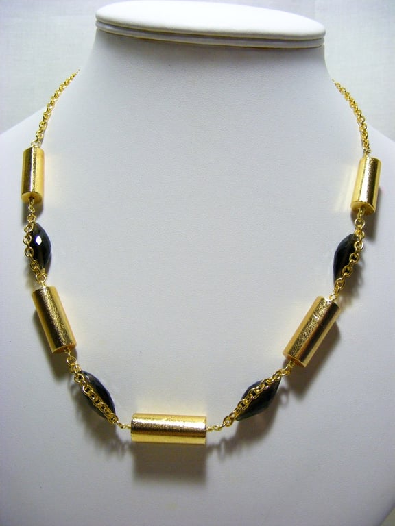 Smokey Quartz and Pyrite Gemstone Necklace