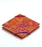 Tiny Handmade Pocket Watercolour Sketchbook For Artists in Orange and Purple - Image 1