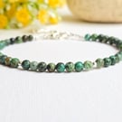 African Turquoise Gemstone Bracelet 4mm