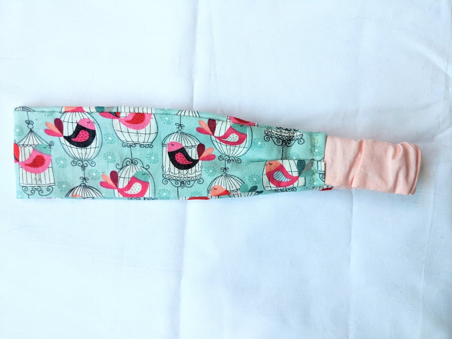 Retro-style headband, hairband with birdcage pattern