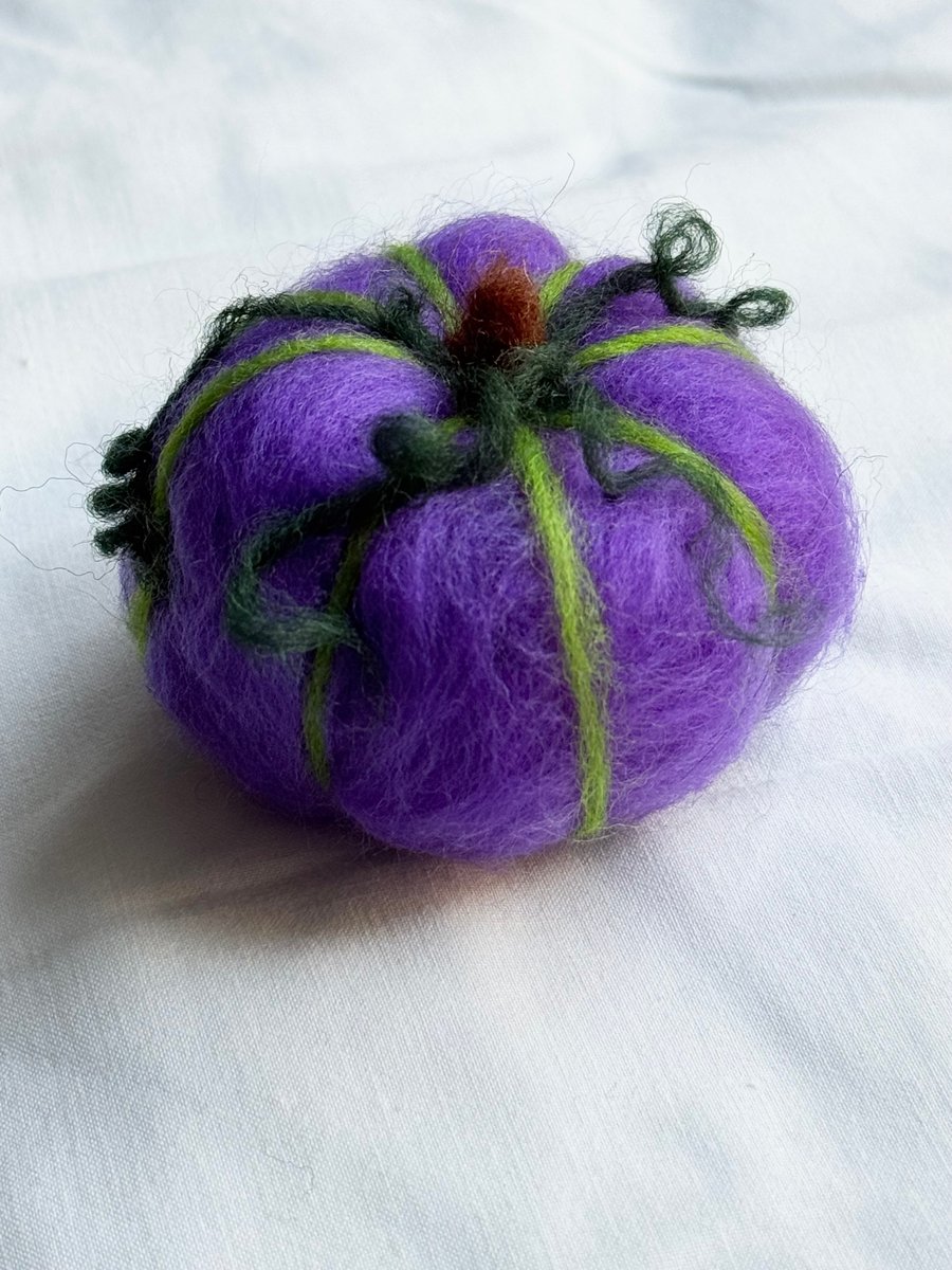 Small Felted Purple Pumpkin