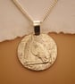 Horse Engraved Sterling Silver Coin Necklace