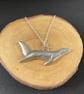 Handmade Recycled Pewter Otter Necklace: Swimming River Animal, Otter Sculpture  - Image 5