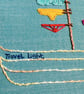 A funny embroidery wall hanging hoop, sailing themed selfie on a boat design fun - Image 6