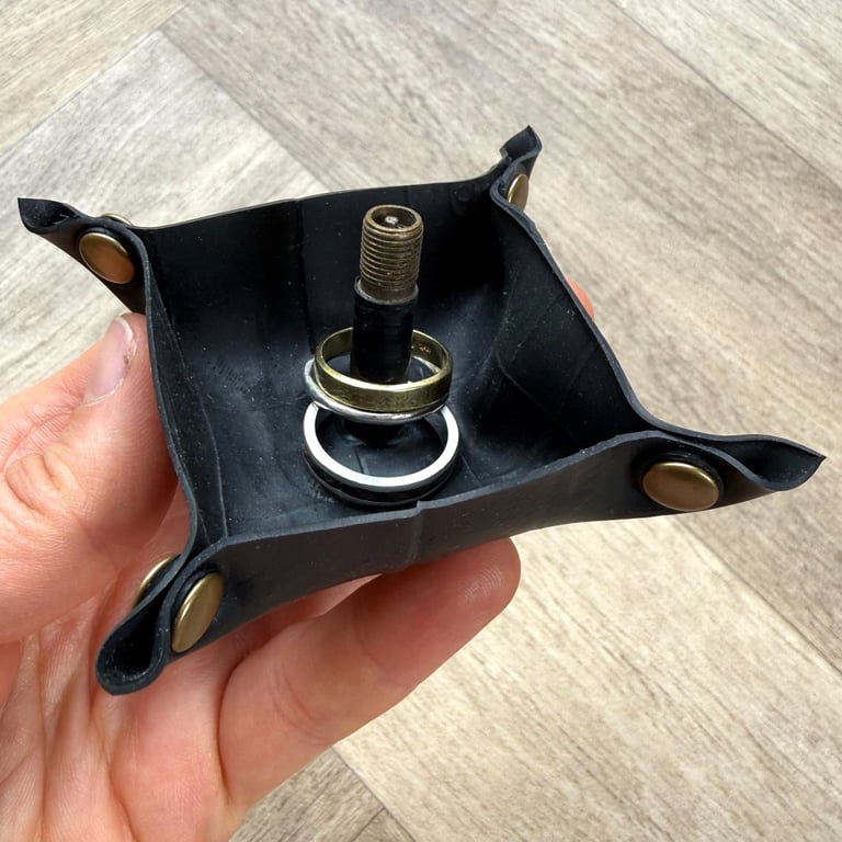 Ring Holder made from Bicycle Inner Tube with Valve - Schrader - Smaller Size