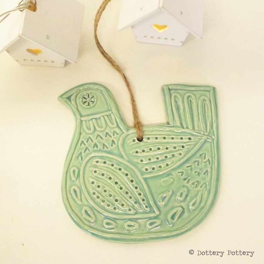  Ceramic Bird decoration Pottery Bird Blue
