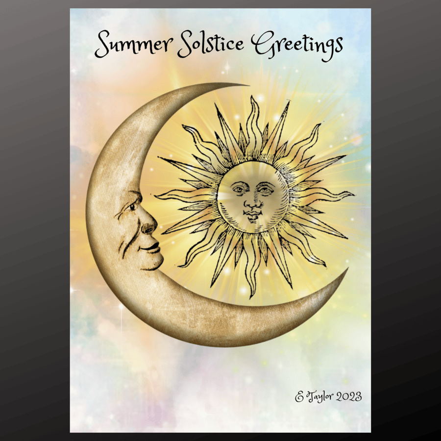 Personalised Summer Solstice Card Wiccan Pagan Gothic Druid Celebration