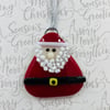 Handmade Fused Glass Santa Hanging Christmas Decoration 