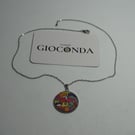 Hand Crafted Pretty Pendant - Made Using Liberty Print Fabric 