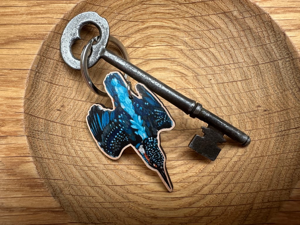 Kingfisher Wooden Keyring