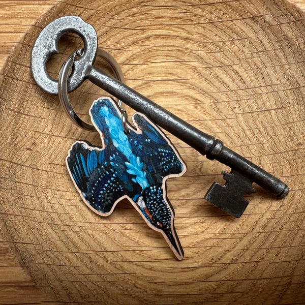 Kingfisher Wooden Keyring