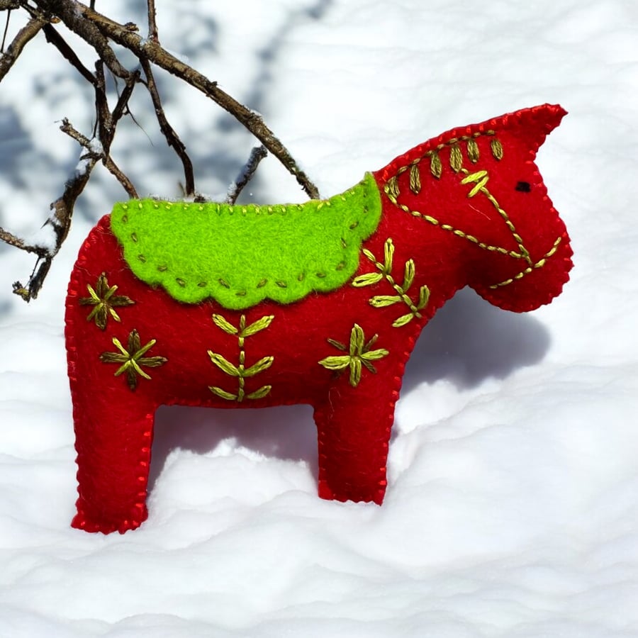 Christmas Eve Box Filler Swedish Christmas Dala Horse Decoration