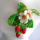 Hand Felted, Wool felted soft ART brooch