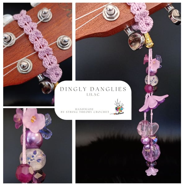 Lilac Dingly Dangly   Ukulele Headstock Wrap