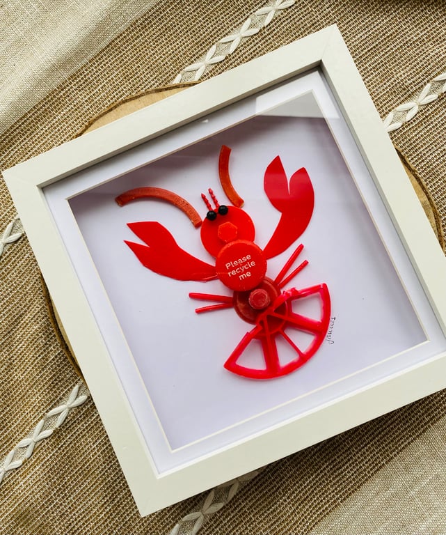 Framed Beach Plastic Red Lobster