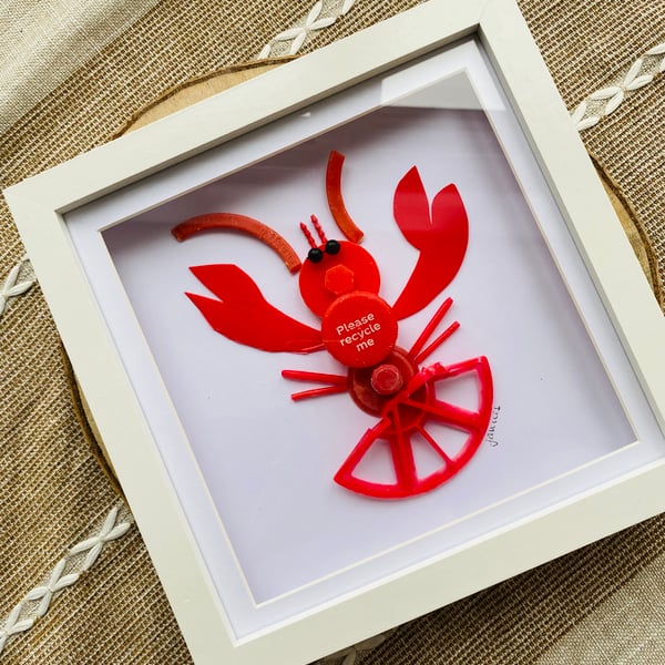 Framed Beach Plastic Red Lobster