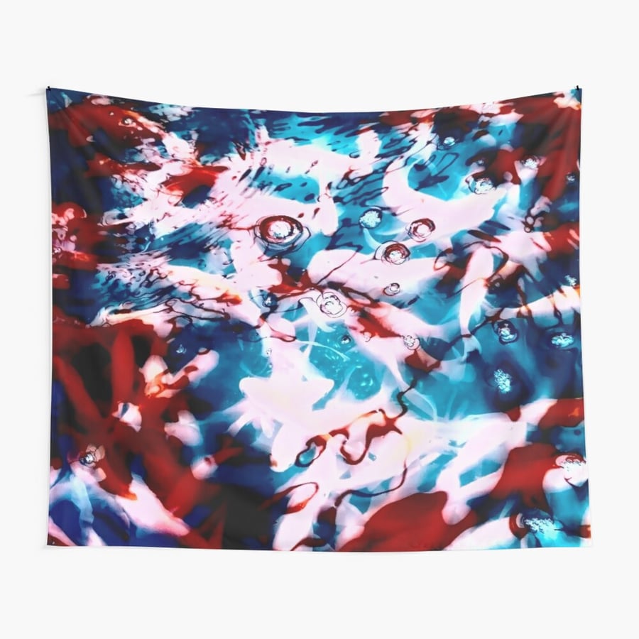 Goldfish Pool - wall hanging, textile, throw, digital photo art 152cm x 130cm