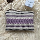 Wool Mini Pouch - Dusky Lilac: Handwoven in Wales