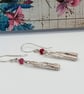 Silver Ruby Drop Earrings Sterling Silver, 40th Anniversary,  July Birthday - Image 4