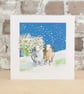 Christmas Card Holly Sheep