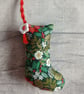 SOLD - Three Scrapbox Stockings, Mini Stocking Christmas Tree Decorations - Image 3