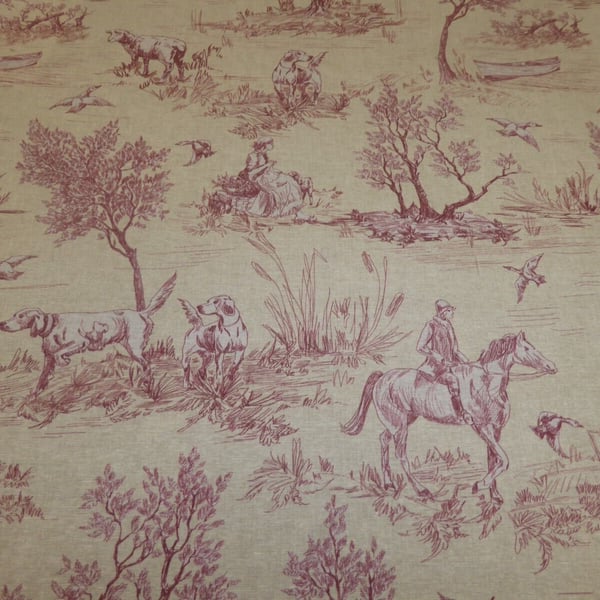 350 x 135cm   Toile Country Tablecloths  . Red  