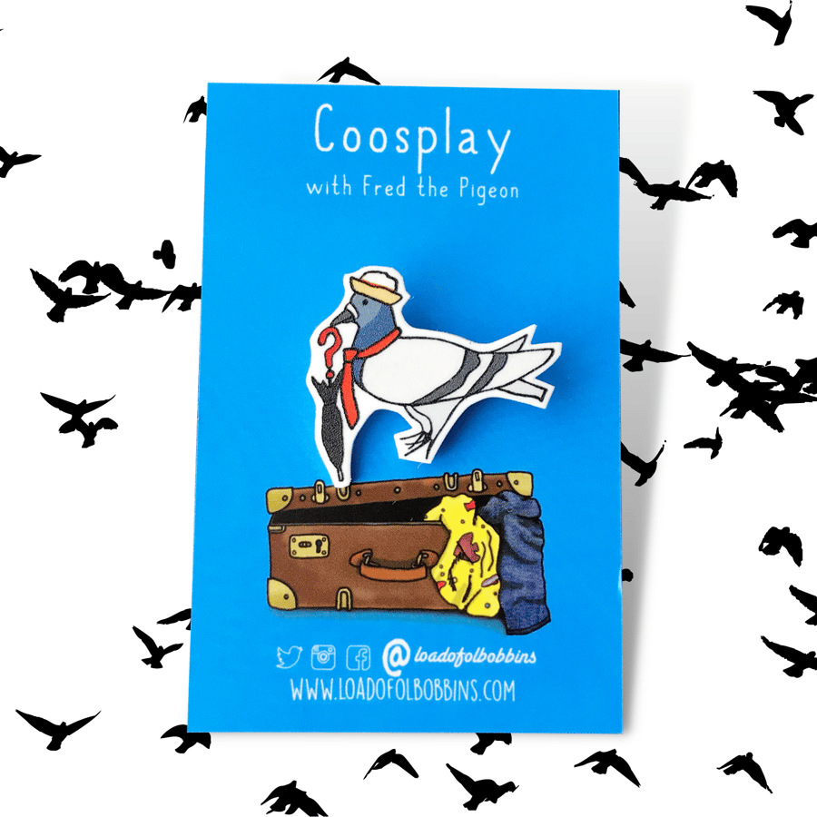 Dr Coo Pigeon Illustration Lapel Pin - Inspired by the 7th Seconds Sunday