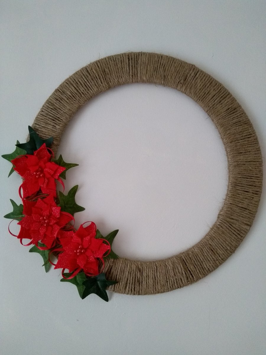 Natural jute Christmas wreath