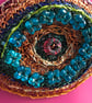Turquoise Eye shaped recycled brooch - Image 6