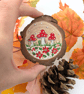 Toadstool hand-painted log slice magnet - Image 3