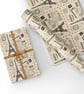 Gift Wrap Paris Design & Matching Tag-Eiffel Tower-Wrapping Paper-LG20