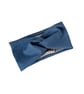 Denim Blue Satin Lined Twisted Headband Wide Brushed Knit Jersey Head Wrap