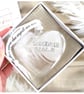 Personalised Real White Feather Memorial Heart Bauble. Gift Boxed Custom Name Da - Image 6