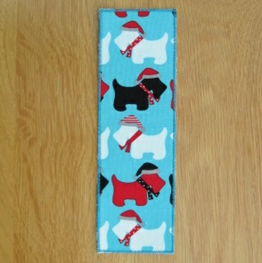 Bookmark Christmas Scottie dogs