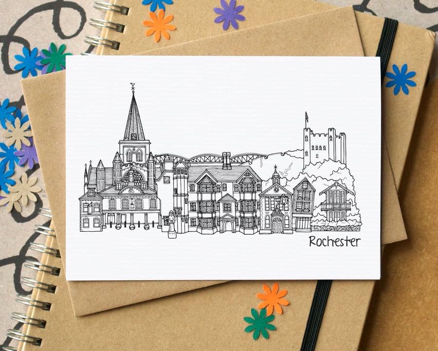 Rochester Skyline Greetings Card