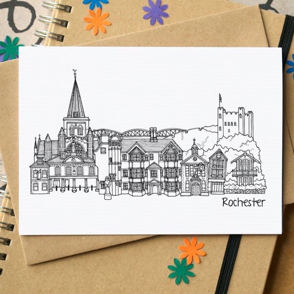 Rochester Skyline Greetings Card
