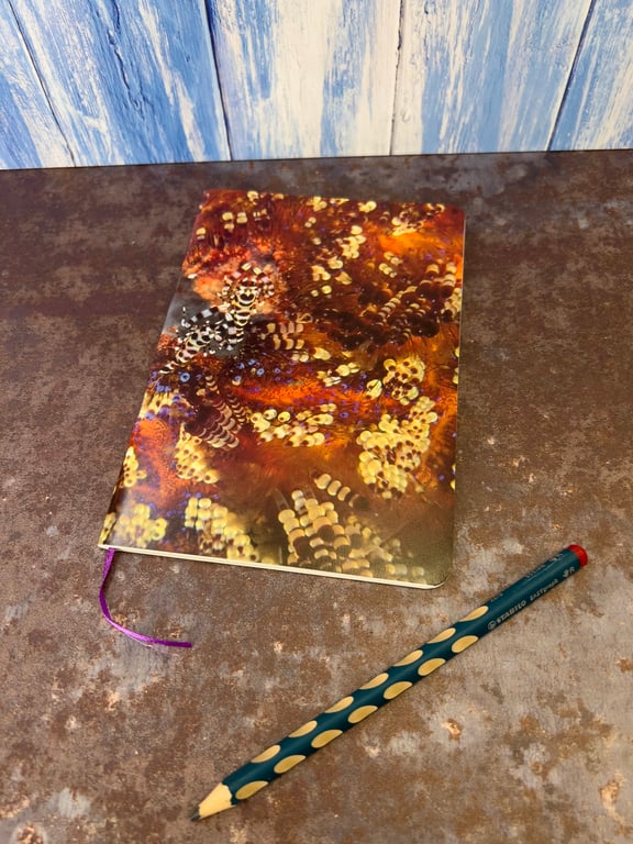 Notebook, Marine themed, A5 (ish), made from up-cycled and recycled materials.