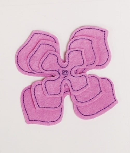 Pack of 3 Light Pink Small, Medium and Large Felt Flower Craft Embellishments