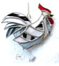 Cockerel Suncatcher Stained Glass chicken White Black Chicken - Image 2