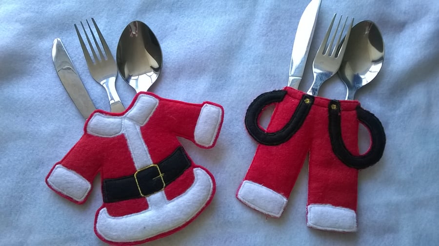Christmas Cutlery Holder, Cutlery Holder for Ch... Folksy