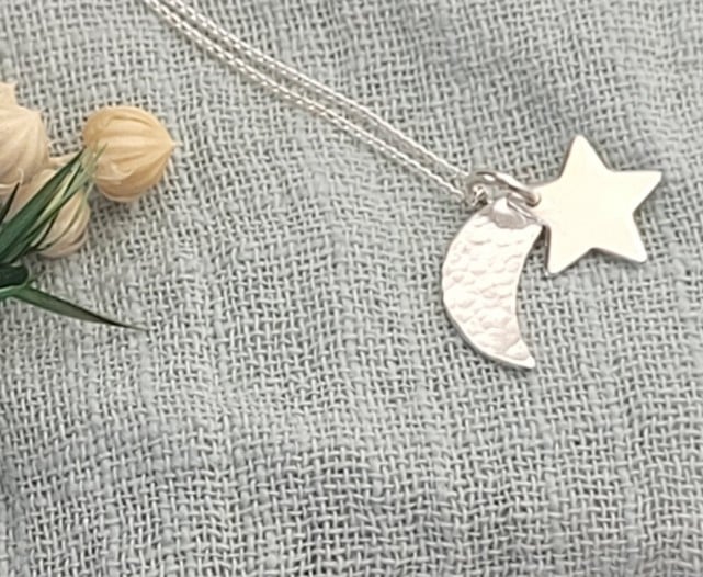 CRESCENT MOON AND STAR NECKLACE