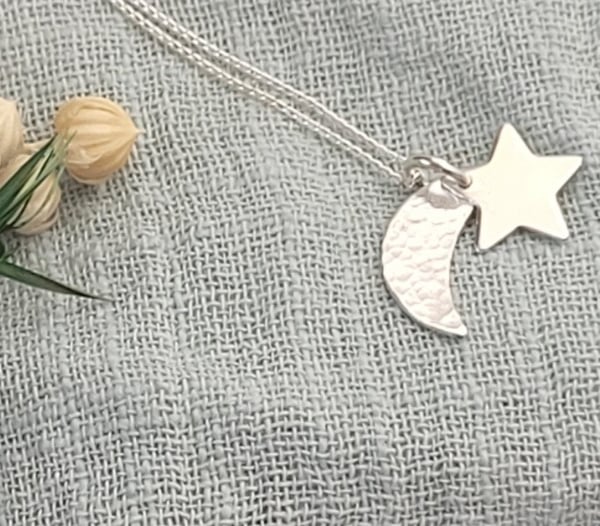 CRESCENT MOON AND STAR NECKLACE