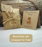 Coffee Bear Pin, Handmade Tiny Wooden Teddy Badge, Coffee Lover Gift - Image 5