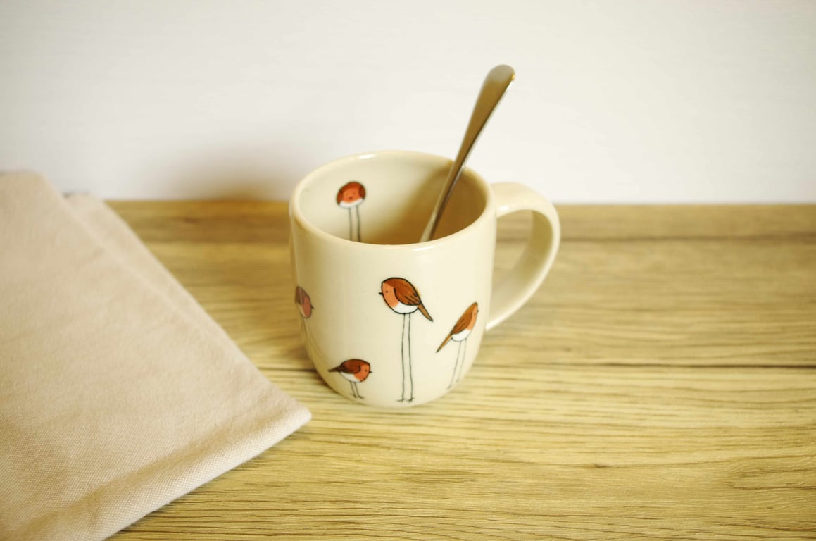 Medium Mug - Robins (Long Legs)