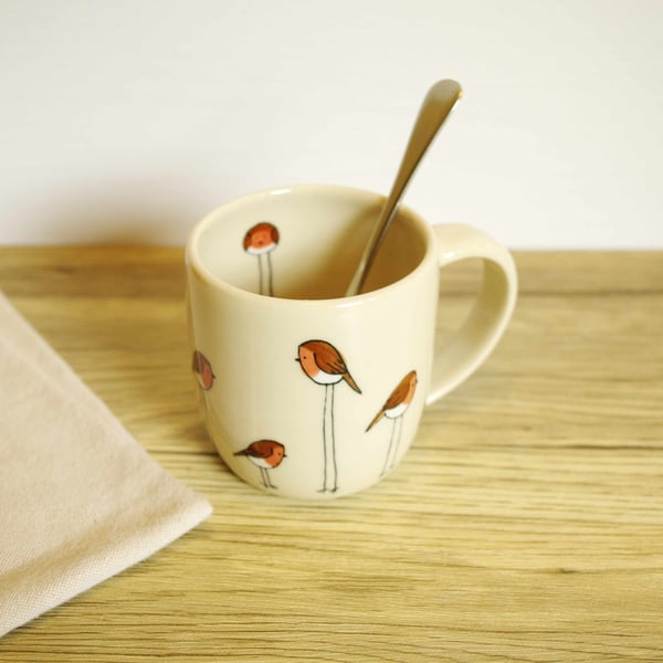 Medium Mug - Robins (Long Legs)