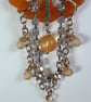 Upcycled Orange Vintage Buckle Necklace - Image 5